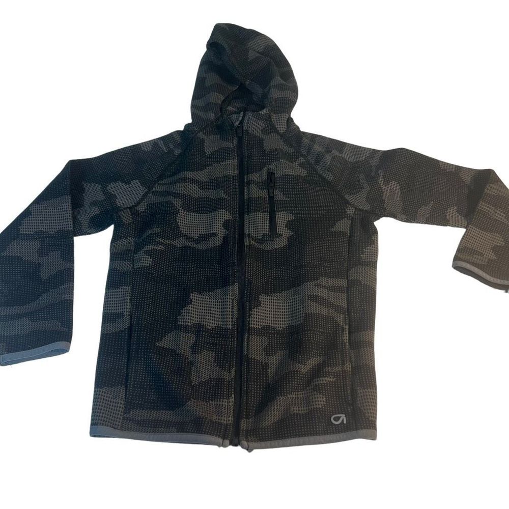 Gap Fit Dry Boy’s Activewear Hoodie Gray Black Boy’s Size Medium (8/9) Full Zip